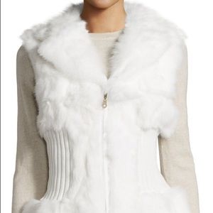 White faux fur vest